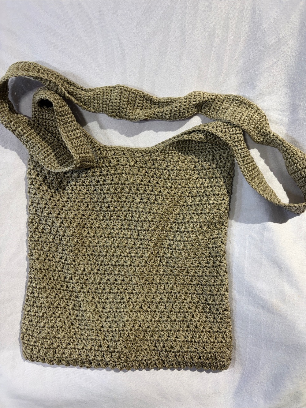 Unbranded Olive Crochet Knit Shoulder Bag